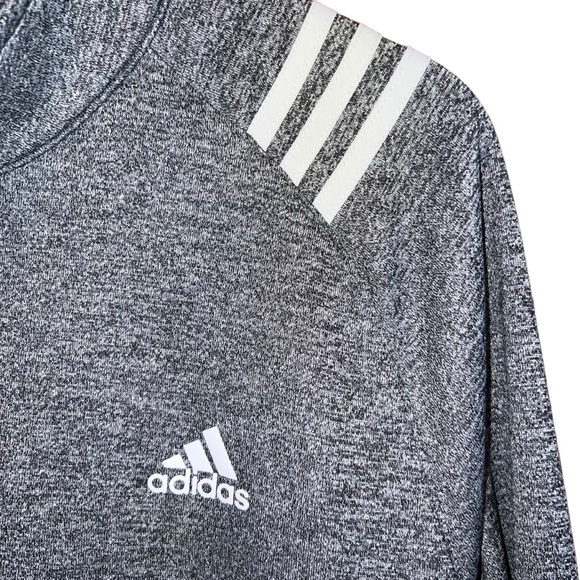 Adidas Mens Golf Quarter Zip Jacket Size L Grey White Athletic Performance - Picture 3 of 10